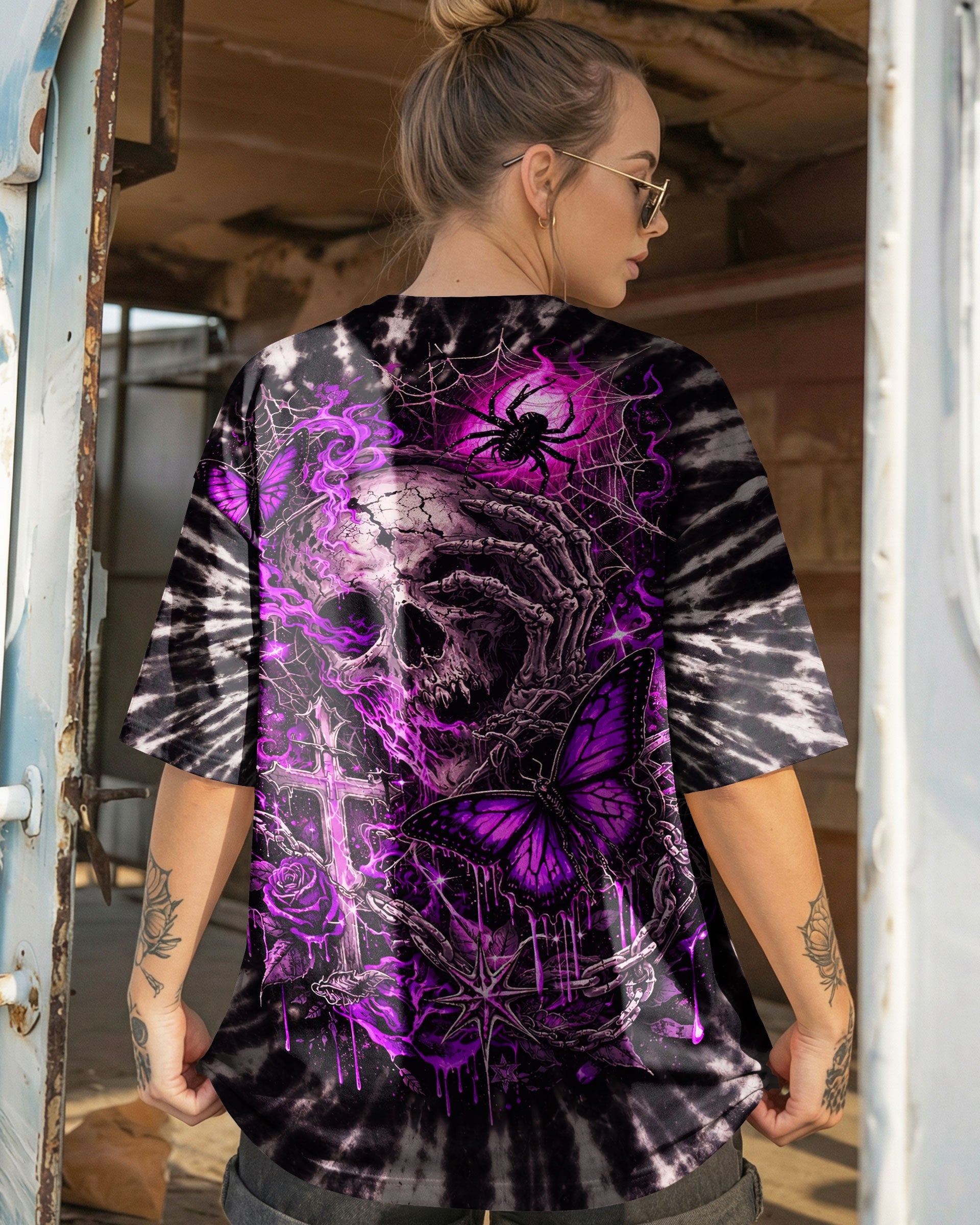 SKULL BUTTERFLY SWIRL  ALL OVER PRINT - TLNT0104261
