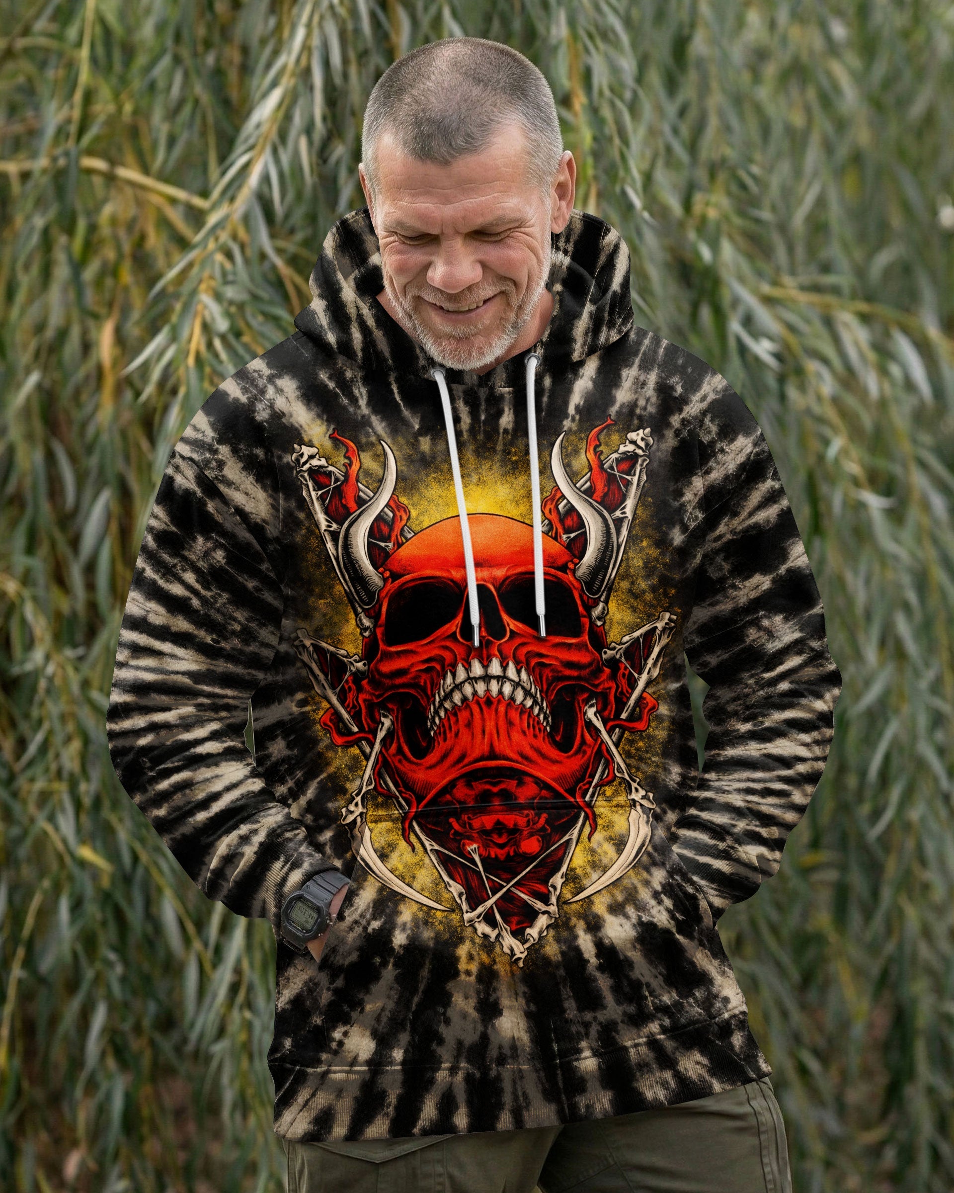 RED DEMON SKULL SWIRL ALL OVER PRINT  - TLTW0704261