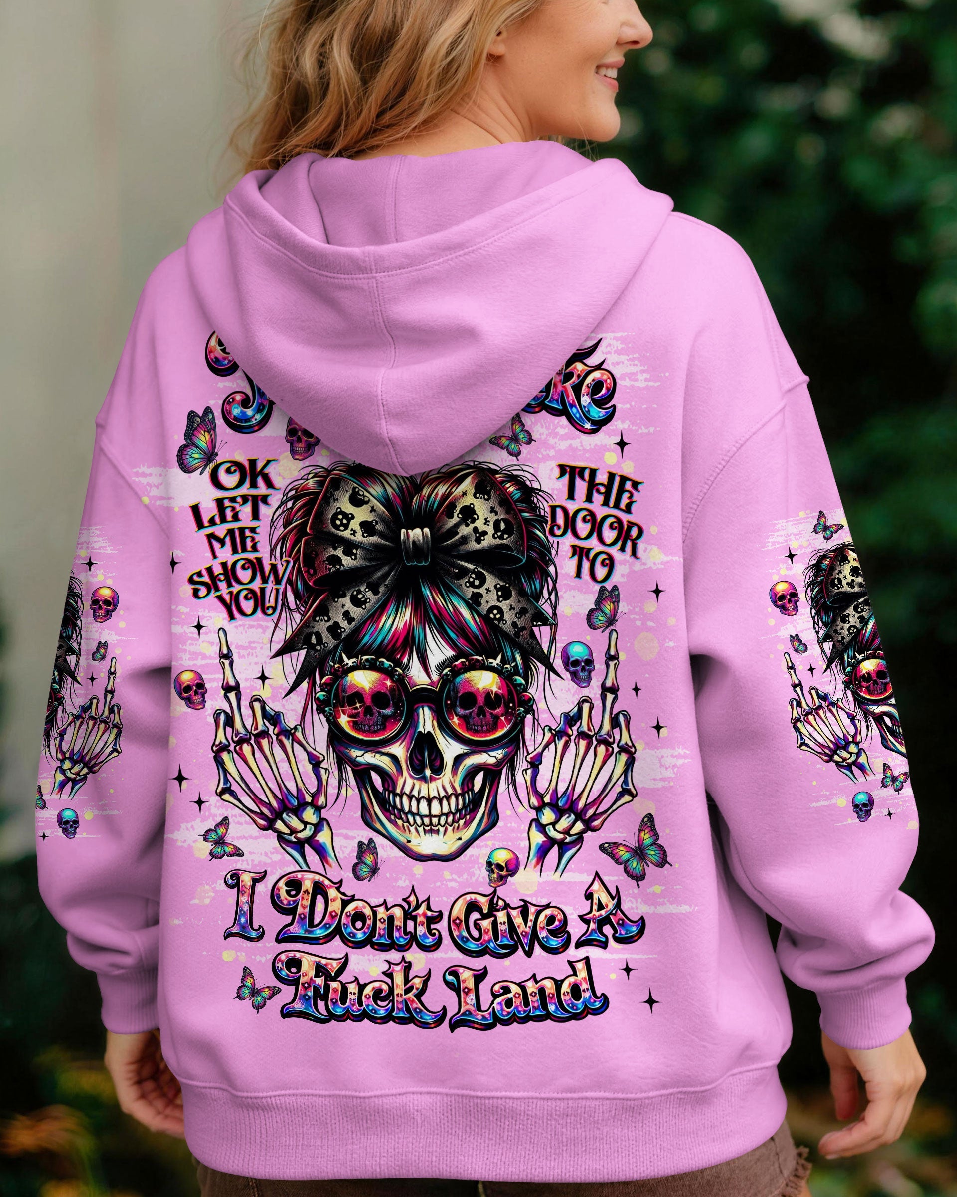 YOU DON'T LIKE ME MESSY BUN SKULL  ALL OVER PRINT  - TLNT1004261