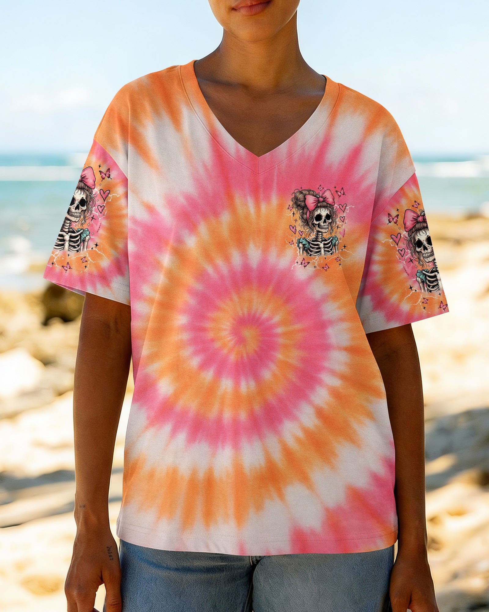 CUTE AS HELL MESSY BUN SKULL ALL OVER PRINT - TLNT1401262