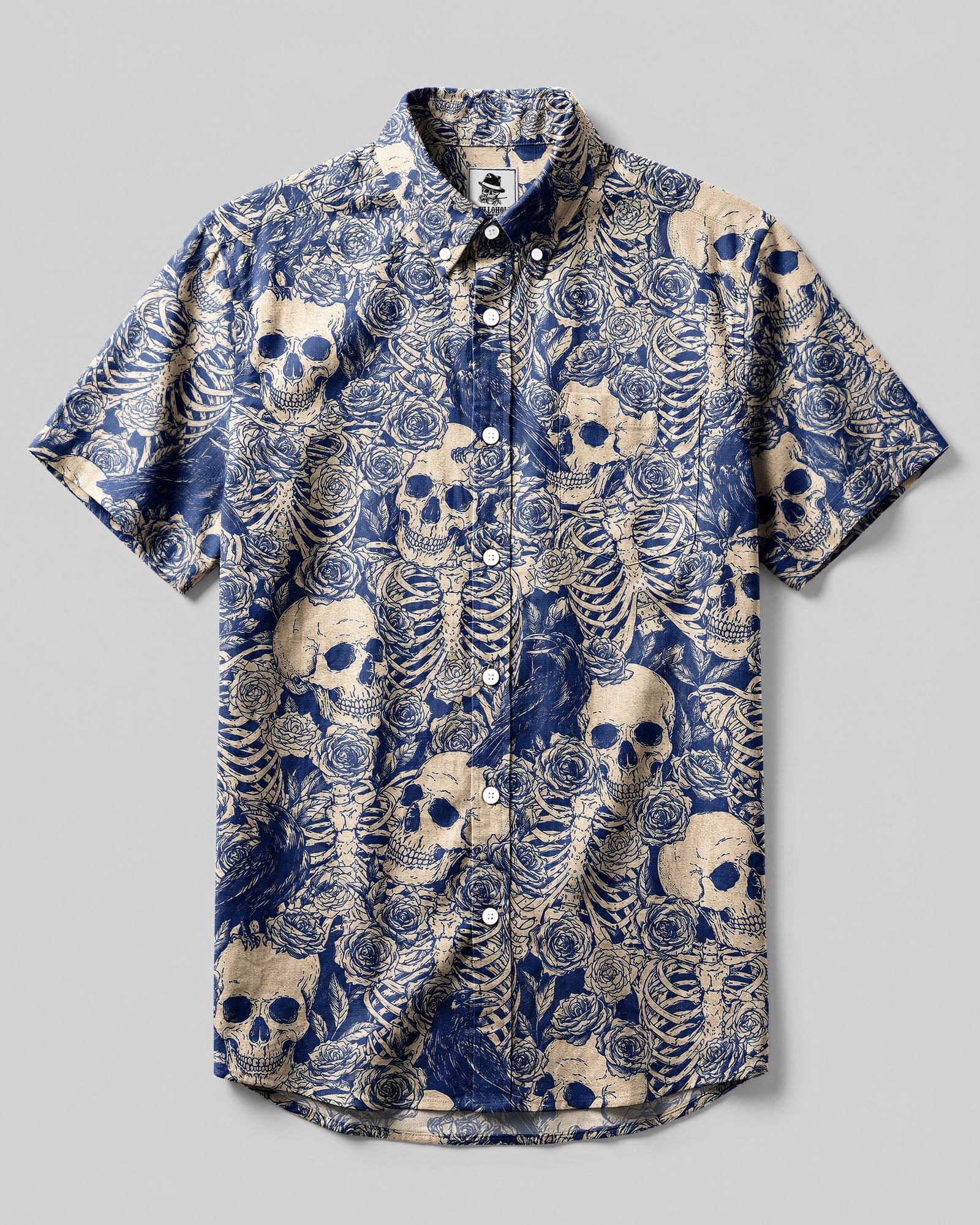 RAVENS SKELETON ROSE BUTTON-DOWN COLLAR SHIRT  - TLNT3006262