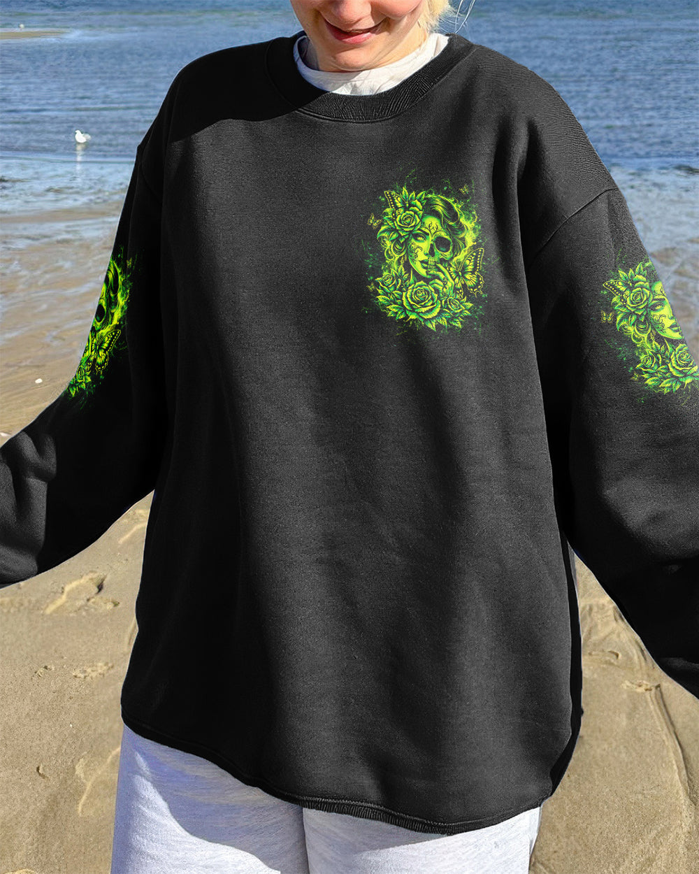 THE GOOD GIRL IN ME SKULL HALF FACE ALL OVER PRINT - TLTW0903262