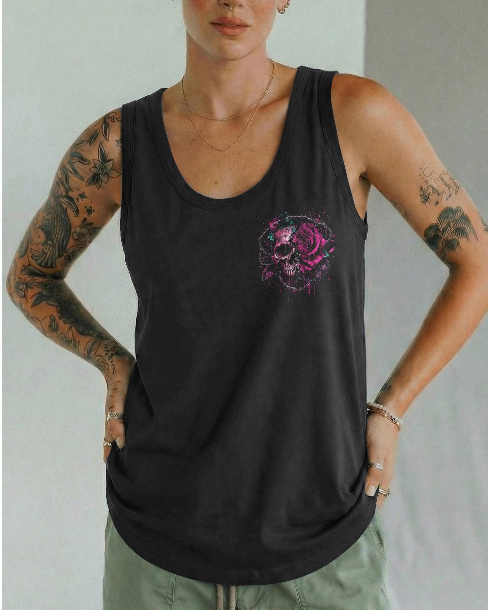 KARMA IS ONLY A B IF YOU ARE ROSE SKULL ALL OVER PRINT - TLNO1103262