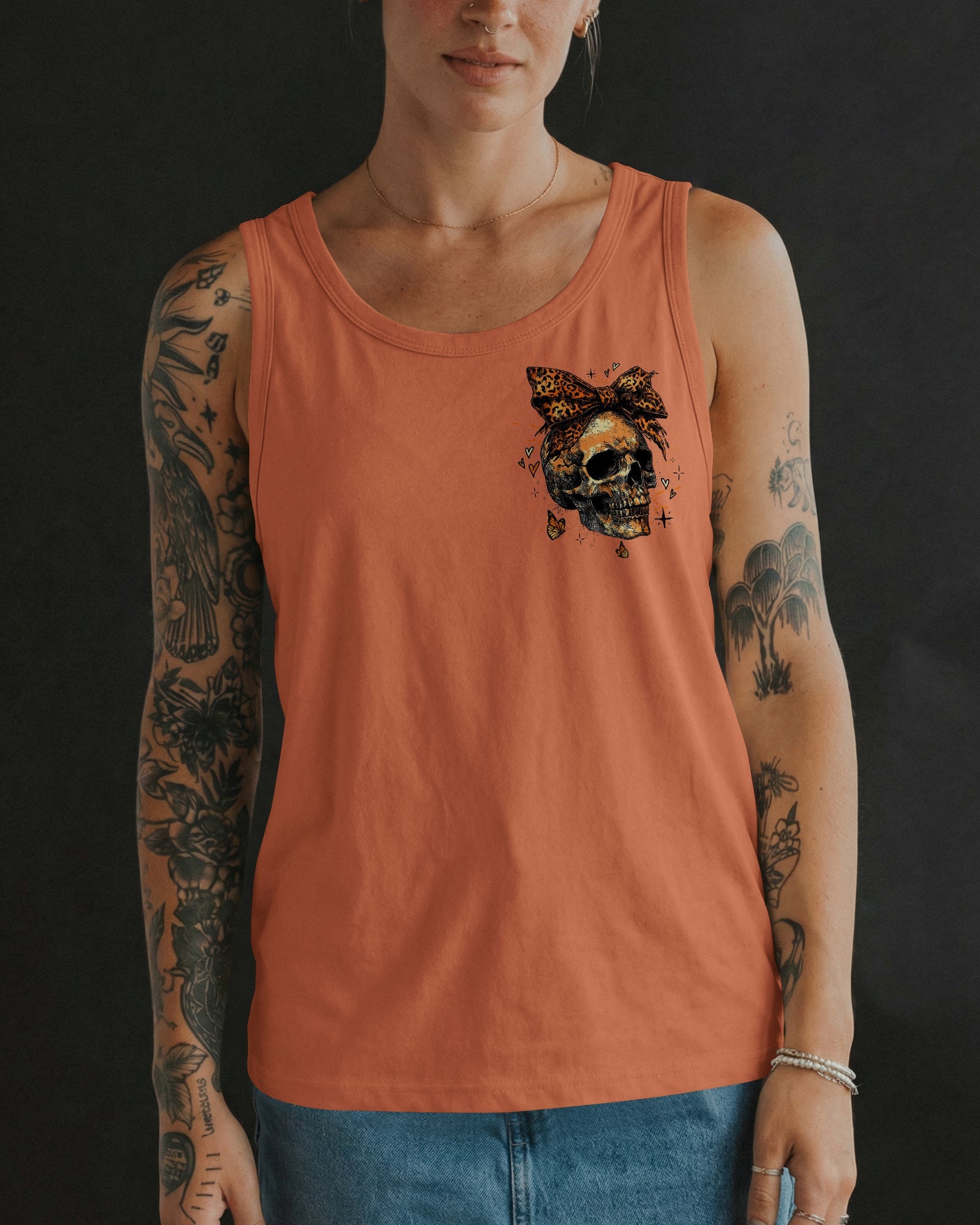 CUTE AS HELL MESSY BUN LEOPARD SKULL ALL OVER PRINT - TLTW3103262