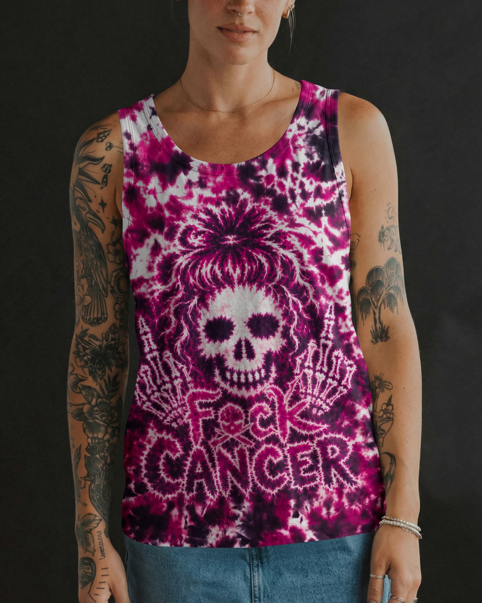 FCKS CANCER HIDDEN SKULL ALL OVER PRINT - RI0207261