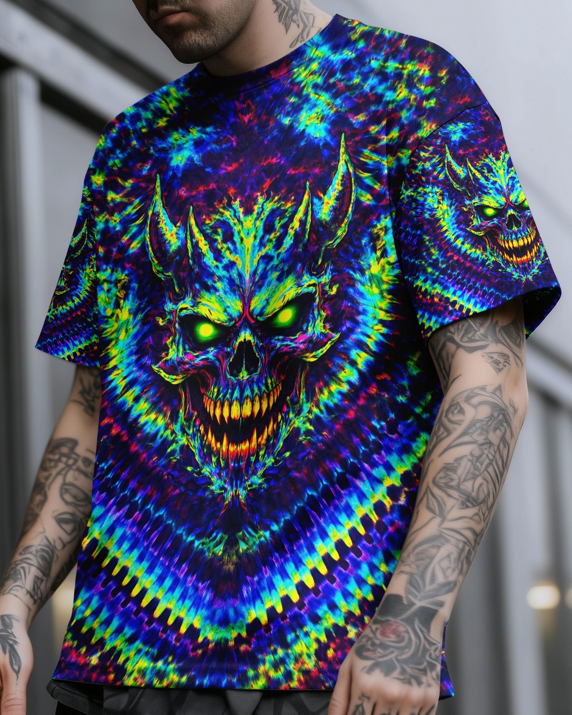 NEON ABYSS DEMON SKULL ALL OVER PRINT - YHLN2502261