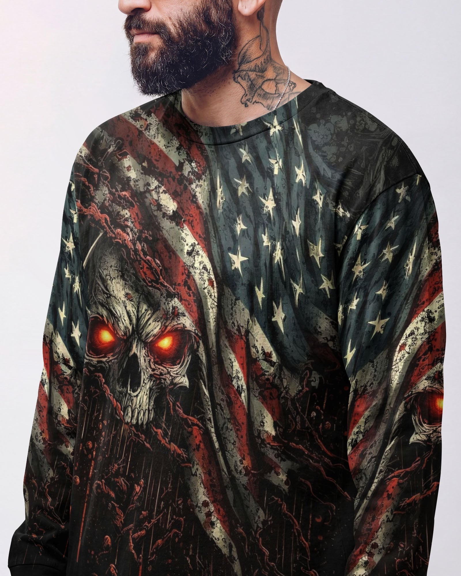 AMERICA LIVE IT LOVE IT OR GET THE HELL OUT SKULL ALL OVER PRINT  - TLHG1203263