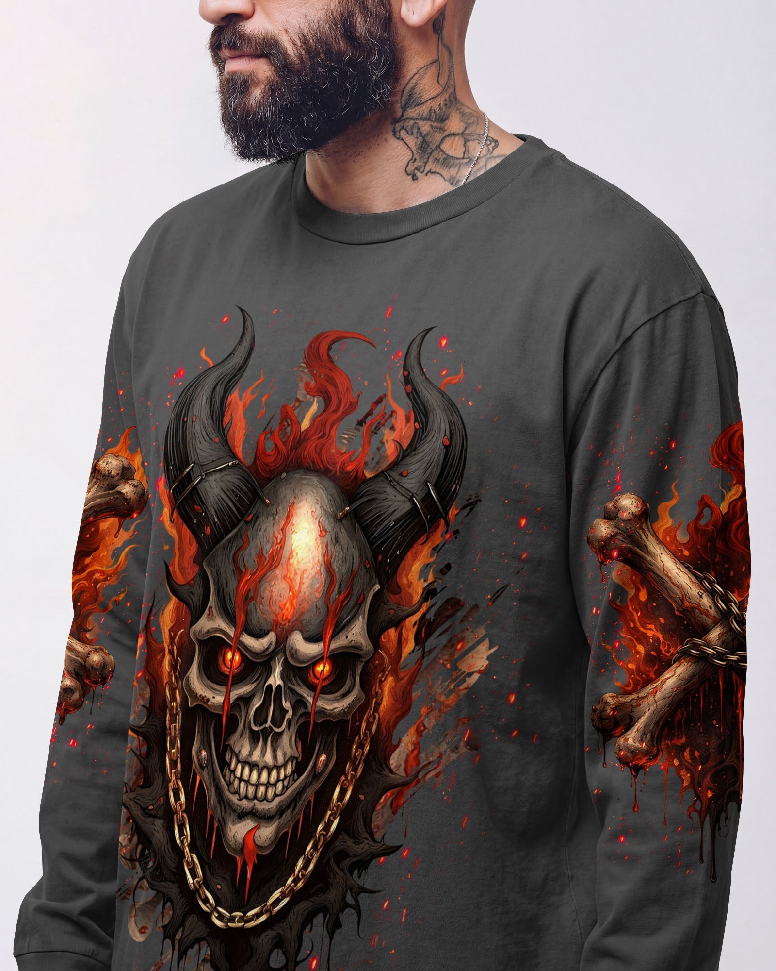 YOUR DEMONS HIDE UNDER YOUR BED SKULL DEMON ALL OVER PRINT - TLHN0804263
