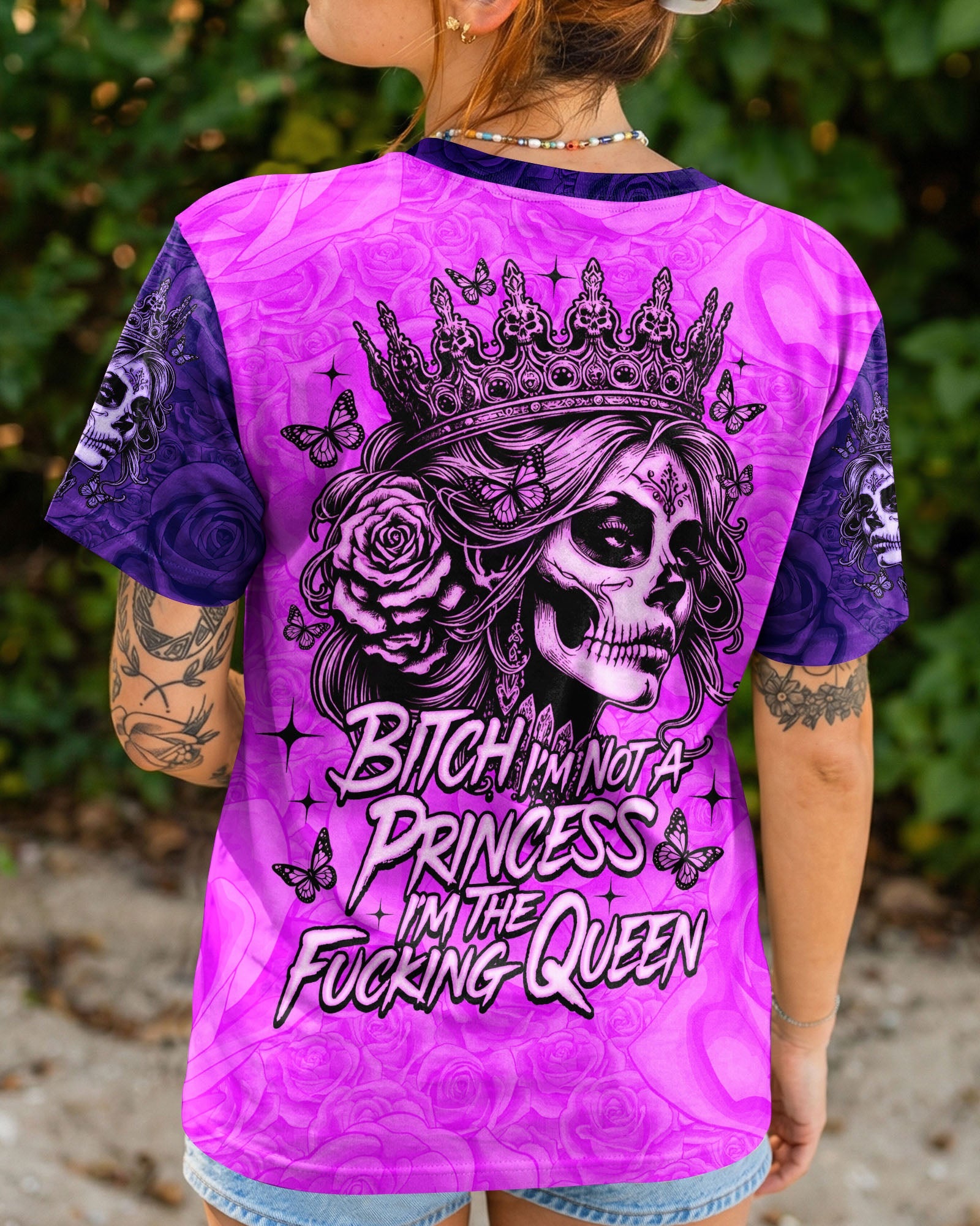 I'M THE F QUEEN SKULL LADY ALL OVER PRINT - TLNO1704262