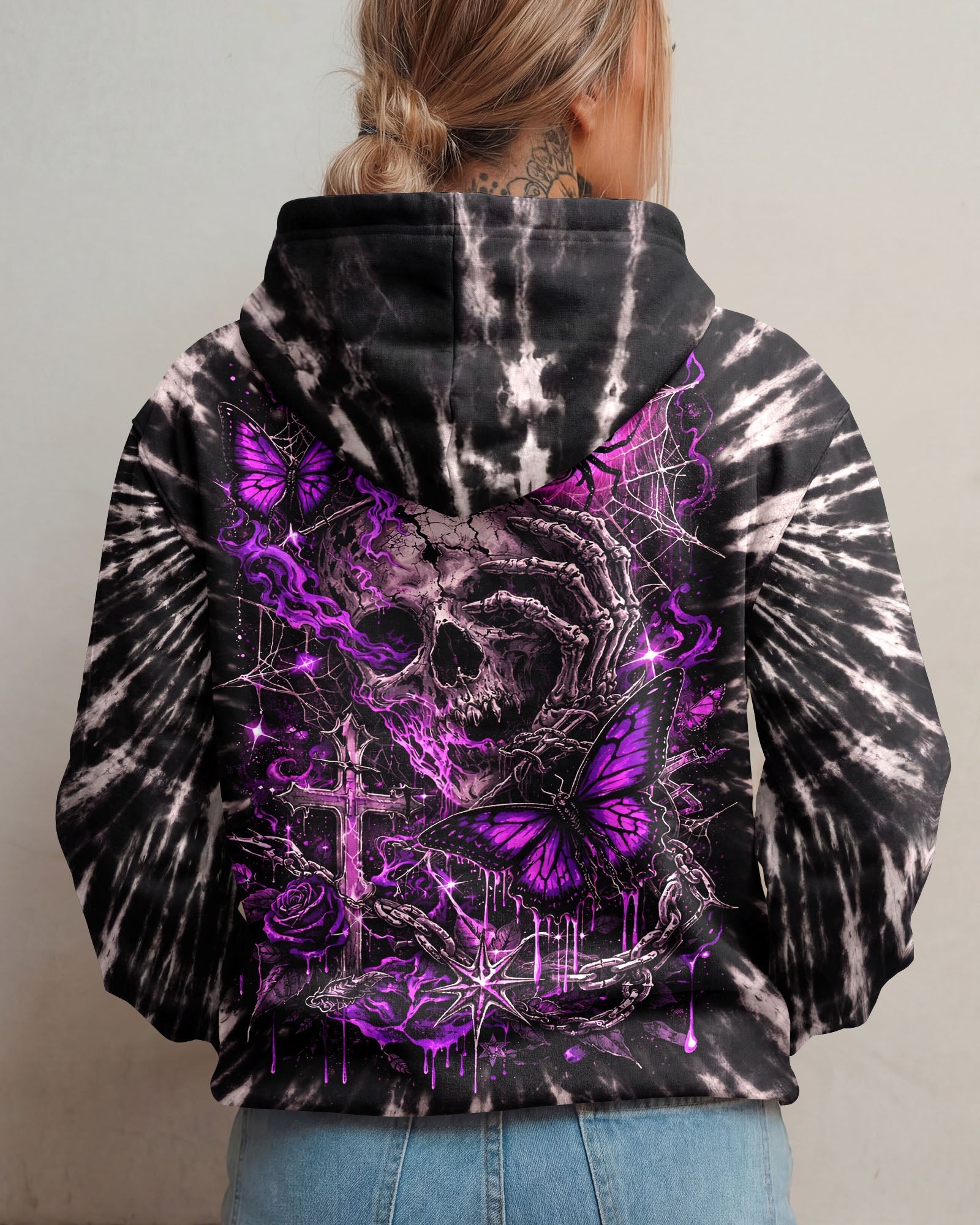 SKULL BUTTERFLY SWIRL  ALL OVER PRINT - TLNT0104261
