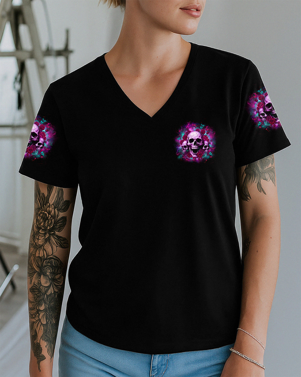 I HAVE 3 SIDES 3 SKULLS ROSE ALL OVER PRINT - YHLT1301261
